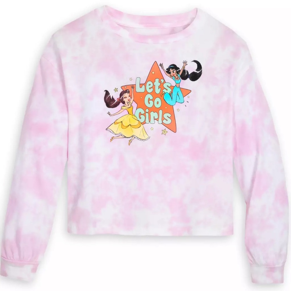 Disney Princess Long Sleeve Tie-Dye T-Shirt for Girls Size 5/6